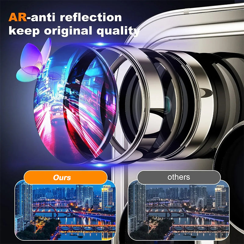 Budi HD Transparency Camera Lens Protector for iPhone, Protective Individual Ring iPhone Camera Lens Glass, Anti Scratch iPhone Camera Lens Protector Cover
