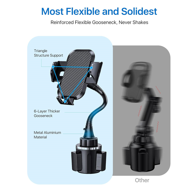 PhoneBits In Car Cup Holder Mobile Phone Mount, Phone Holder Cup Mount, Mobile Phone Holder for Car