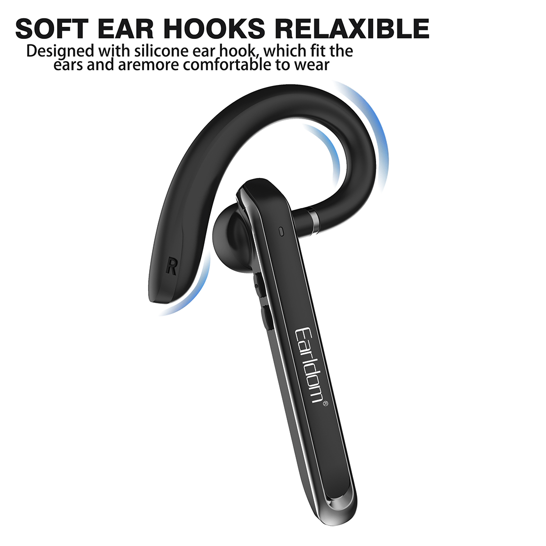 Earldom Wireless Headset, Wireless Headset with Microphone, Bluetooth Earpiece, Single Earhook