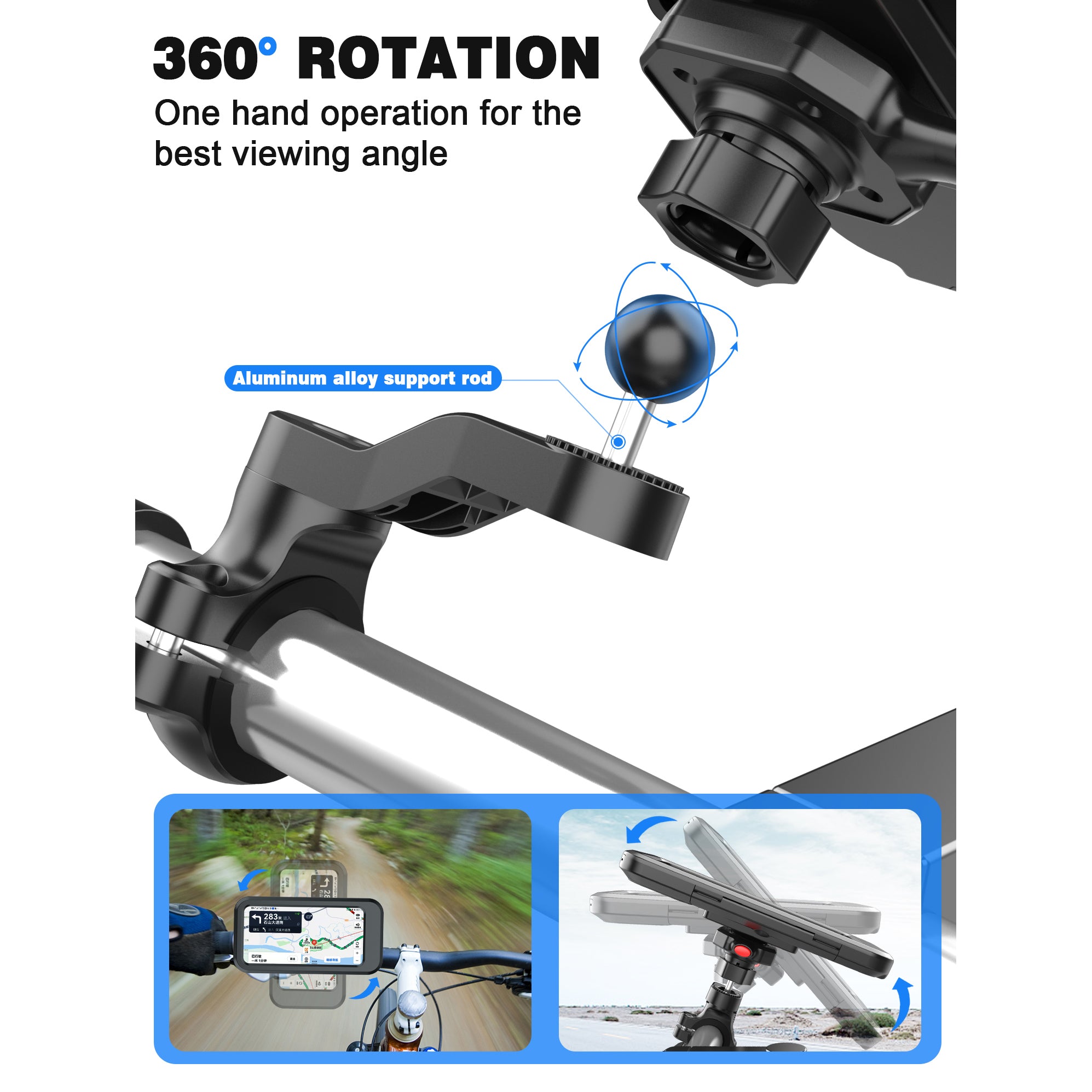 PhoneBits Bike Phone Holder Waterproof, Mountain Bike Phone Holder Waterproof