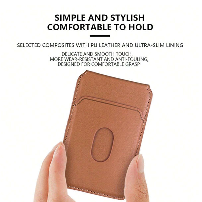 PhoneBits Leather MagSafe iPhone Back Wallet & Card Holder, Magnetic Wallet with Card Slot for Phone, Protective Shockproof Foldable Stand Compatible with iPhone, Mobile Phone Card Holder & Wallet for iPhone 16 Series