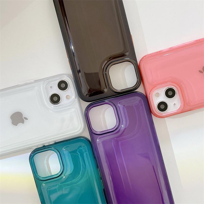PhoneBits Soft Silicone Airbag iPhone Case with Chromed Camera Edge, Shockproof Phone Case Compatible with iPhone, Mobile Phone Back Case Cover