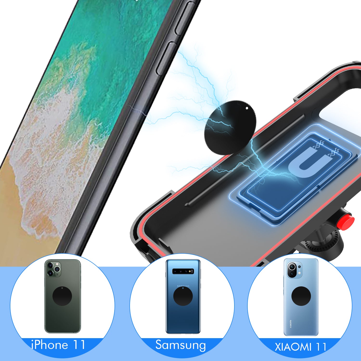 PhoneBits Bike Phone Holder Waterproof, Mountain Bike Phone Holder Waterproof