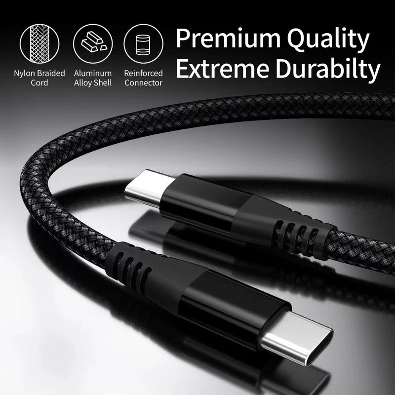Budi USB C to USB C Data Cable & Charger Cord, PD Fast Charging Braided Type C to Type C Charger Cable, USB C Charger Cable Adapter, Phone Type C to USB C Charging Sync Cable