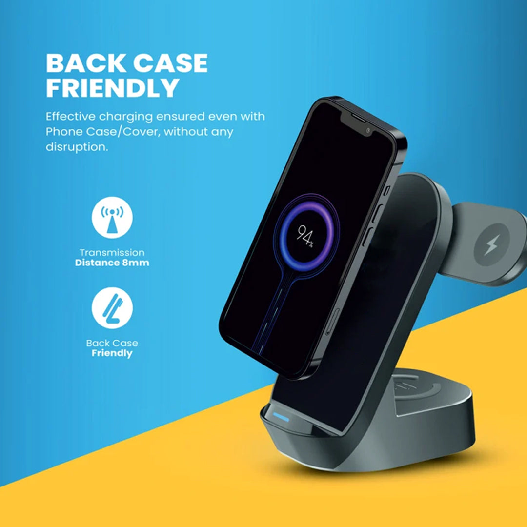 Budi 3 in 1 Magnetic Wireless Charging Stand, Portable Wireless Charging Station
