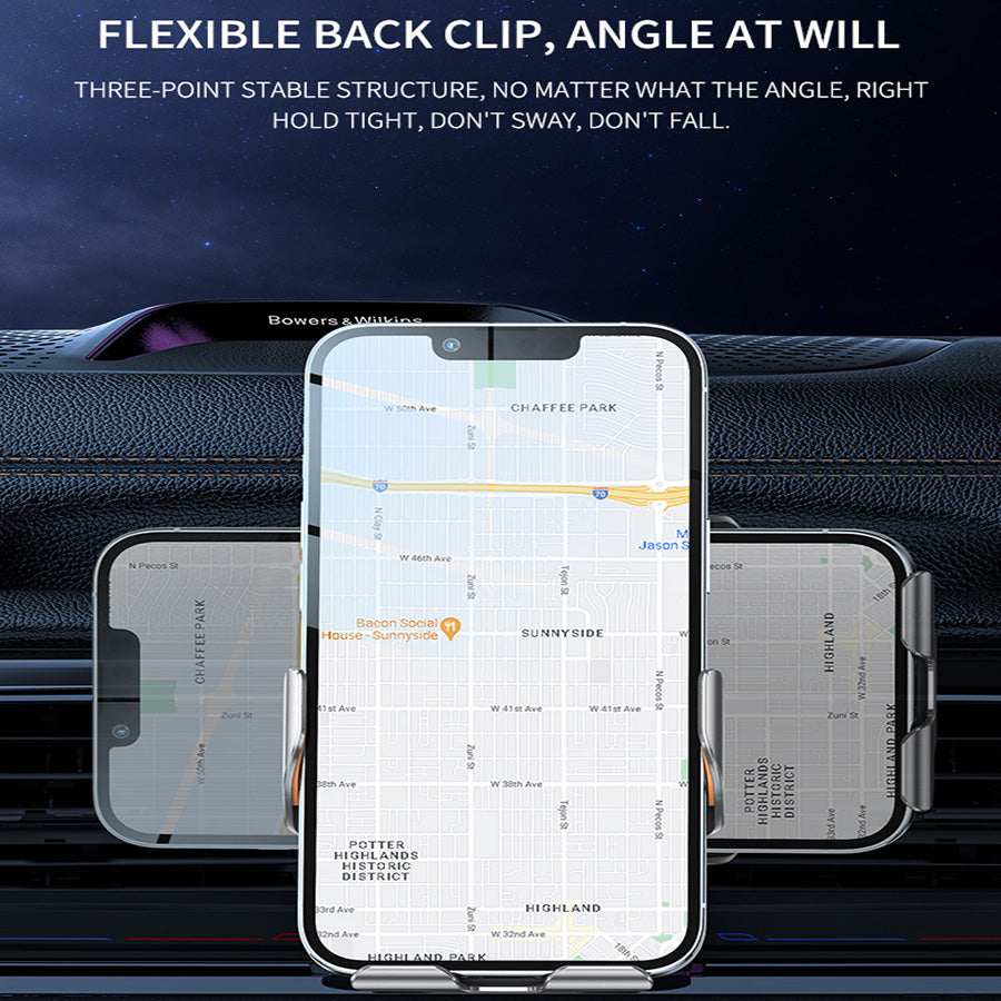 Budi Wireless Charging Car Phone Holder, Dashboard Mobile Phone Holder for Car, Wireless Car Charger, Wireless Charging Mount, Car Phone Mount