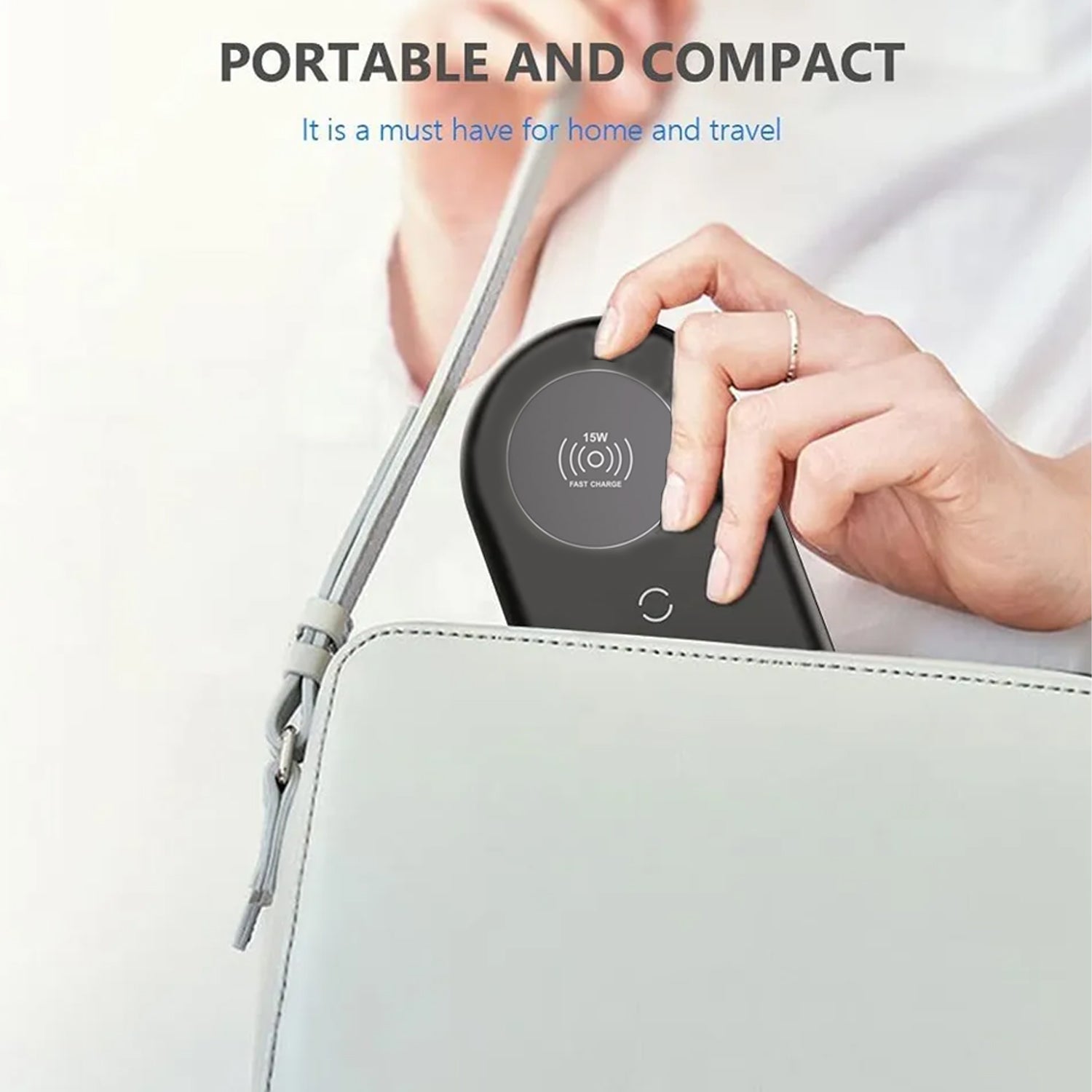 Budi 2 in 1 Wireless Charging Pad, Portable Dual Charging Station