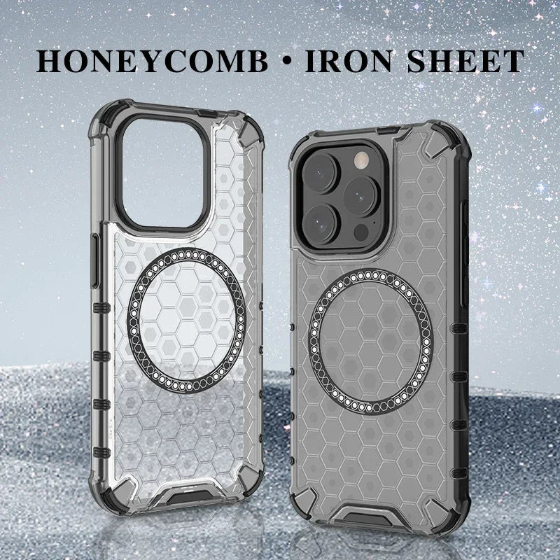 PhoneBits Ultra-Protective MagSafe Case for iPhone with Chromed Camera Edge, Shockproof iPhone Case Compatible with MagSafe Chargers, Magnetic Wireless Charging Phone Case Cover