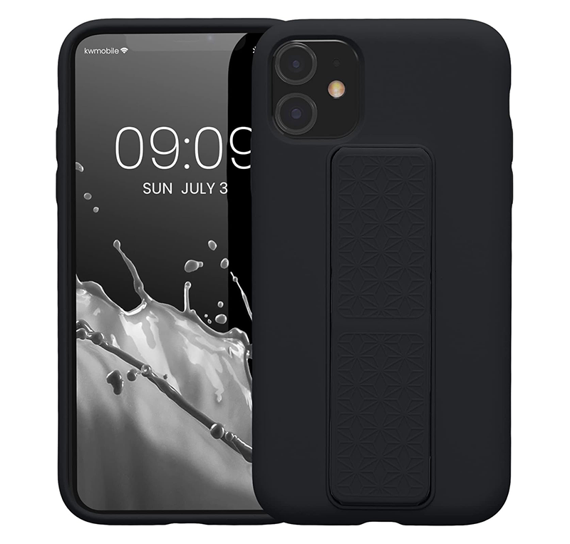 PhoneBits TPU Silicone Samsung S Series Case with Holder & Chromed Camera Edge, Ultra Protective Shockproof Samsung Holder Case with Foldable Grip Strap & Stand, Mobile Samsung Phone Holder Case with Kickstand, Back Samsung Case Cover with Stand