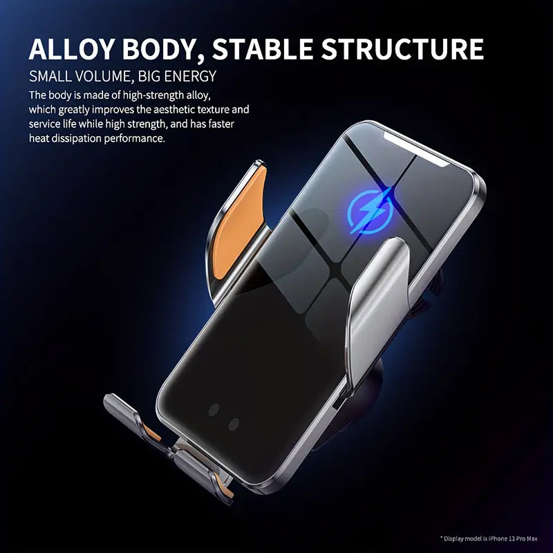 Budi Wireless Charging Car Phone Holder, Dashboard Mobile Phone Holder for Car, Wireless Car Charger, Wireless Charging Mount, Car Phone Mount