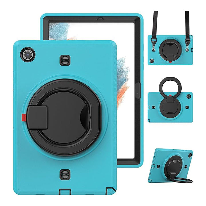 Multifunctional Protective Ring Stand Case with a Hand Strap for Samsung Galaxy Tab A8 10.5"