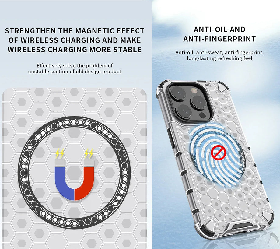 PhoneBits Ultra-Protective MagSafe Case for iPhone with Chromed Camera Edge, Shockproof iPhone Case Compatible with MagSafe Chargers, Magnetic Wireless Charging Phone Case Cover