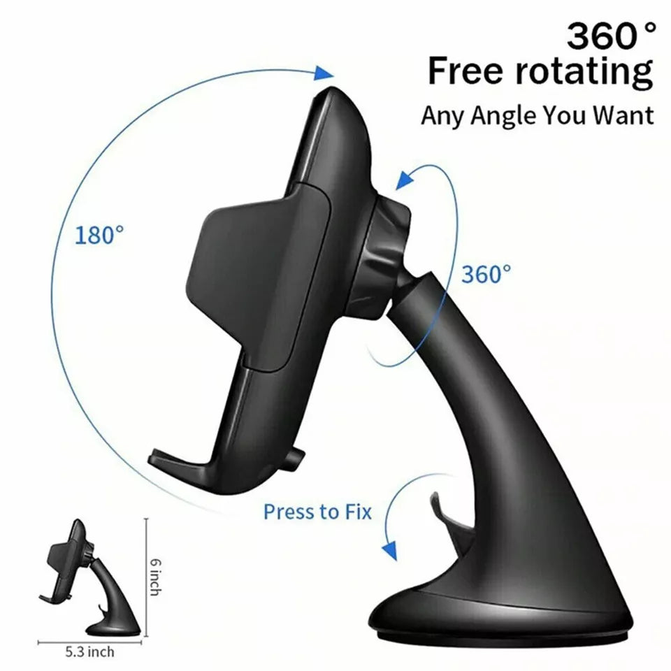 PhoneBits Dashboard Windshield Cradle, Phone Mount for Car Dashboard Windscreen
