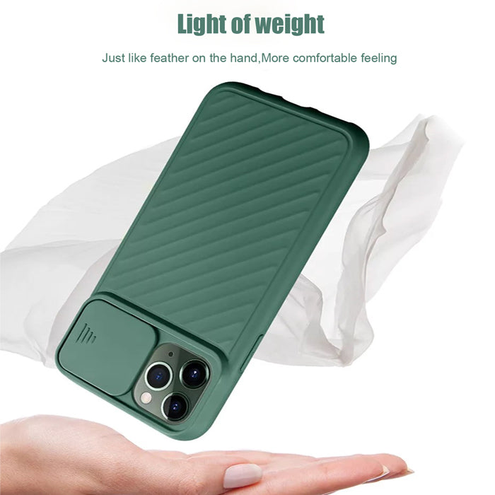PhoneBits Ultra-Slim Soft TPU Silicone iPhone Case with Camera Slide Cover, Shockproof Phone Case Compatible with iPhone, Ultra Protective Mobile Phone Case for iPhone, iPhone Back Case Cover