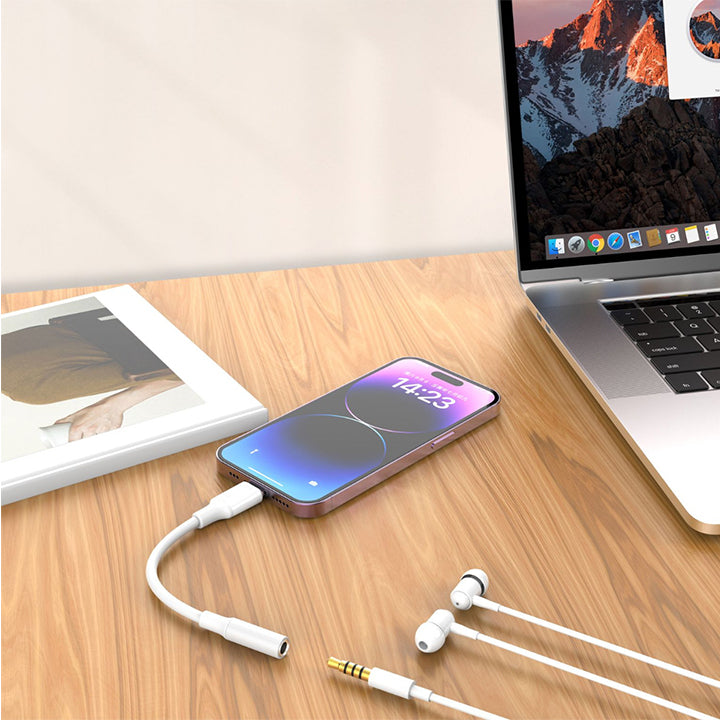 PhoneBits Headphone Connector 8 Pin to 3.5mm Aux Silicon Adapter for iPhone