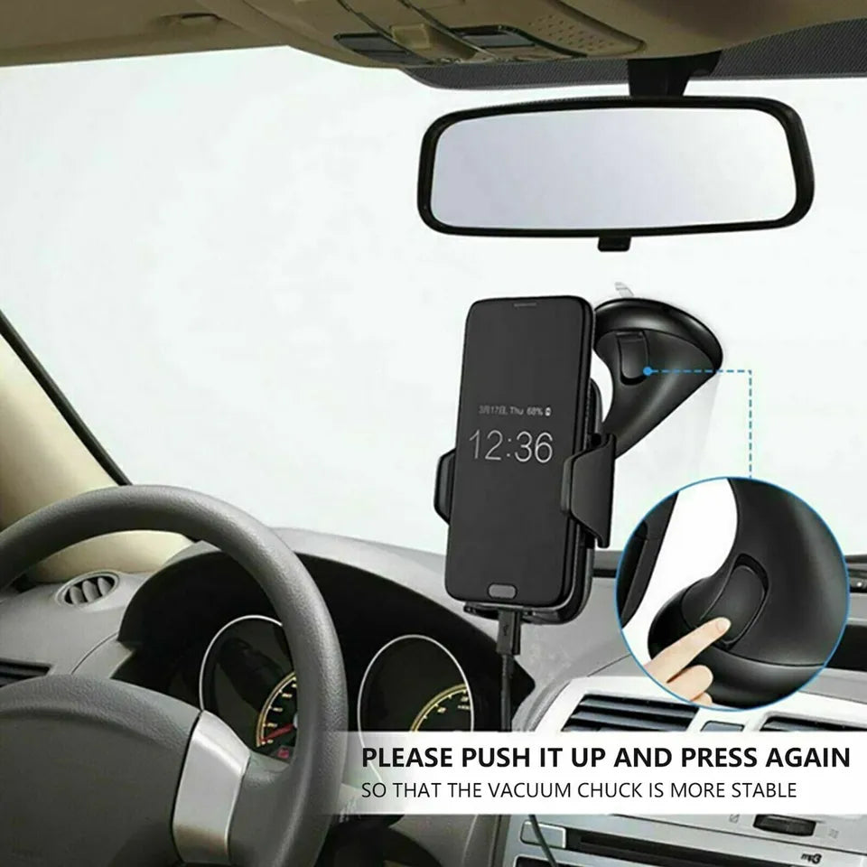 PhoneBits Dashboard Windshield Cradle, Phone Mount for Car Dashboard Windscreen