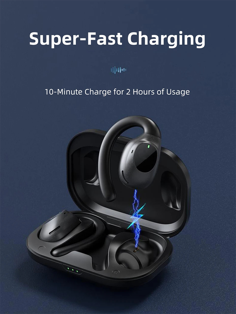 Budi Over The Ear Earbuds | True Wireless Bluetooth HD Stereo-Bass Open-Ear Earbuds with Built-In Mic