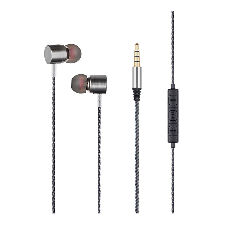 Budi Wired Earphones with Mic, In Ear Music Earphones with AUX Cable, Wired Noise Cancelling Handsfree
