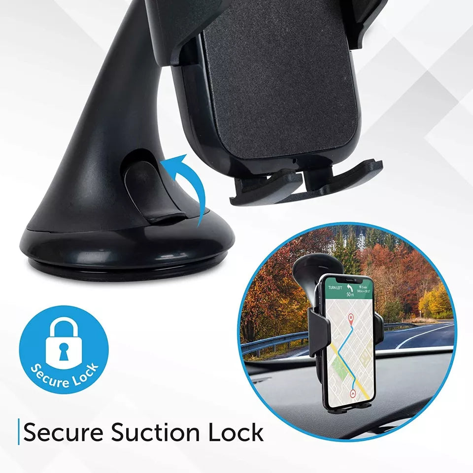 PhoneBits Dashboard Windshield Cradle, Phone Mount for Car Dashboard Windscreen