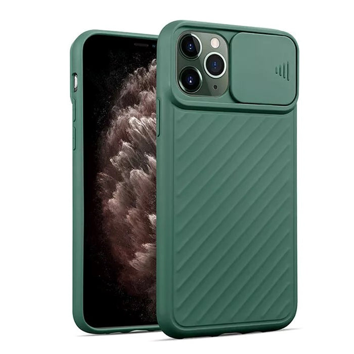 PhoneBits Ultra-Slim Soft TPU Silicone iPhone Case with Camera Slide Cover, Shockproof Phone Case Compatible with iPhone, Ultra Protective Mobile Phone Case for iPhone, iPhone Back Case Cover