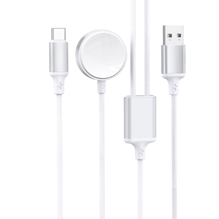 PhoneBits 2-In-1 Watch Magnetic & USB-C Interface Fast Charger to USB-A Cable 1m