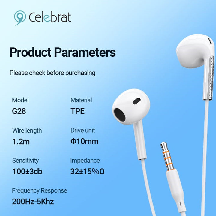 CELEBRAT G28 EARPHONE ORIGINAL HIGH QUALITY