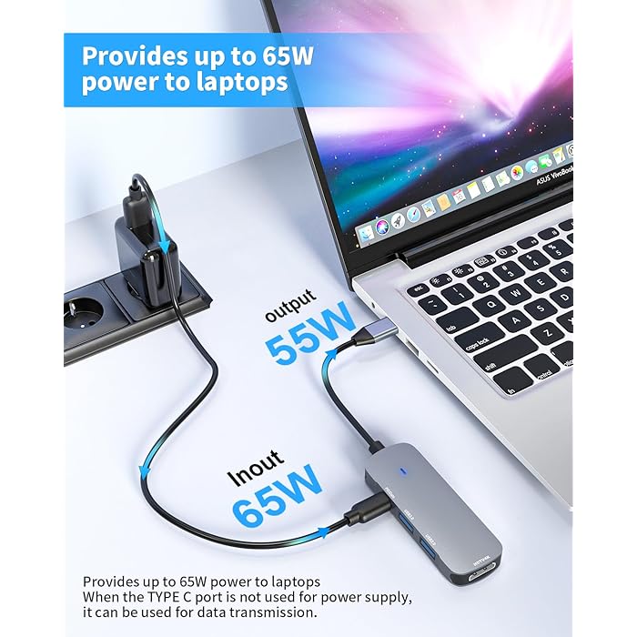 PhoneBits USB C Multifunction Hub, USB C Multiport Hub, USB C Hub