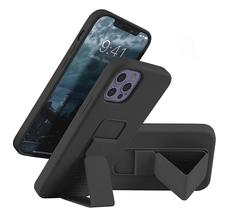 PhoneBits TPU Silicone Samsung S Series Case with Holder & Chromed Camera Edge, Ultra Protective Shockproof Samsung Holder Case with Foldable Grip Strap & Stand, Mobile Samsung Phone Holder Case with Kickstand, Back Samsung Case Cover with Stand