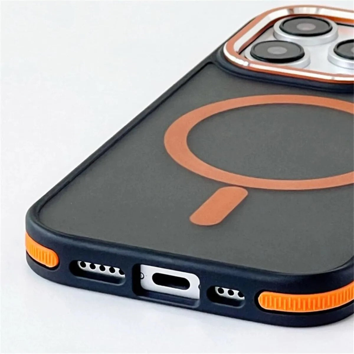 PhoneBits Slim Translucent Matte MagSafe Case with Metal Lens Frame and Buttons for iPhone, Shockproof iPhone Case Compatible with MagSafe Chargers, Protective Magnetic Wireless Charging Mobile Phone Back Case Cover