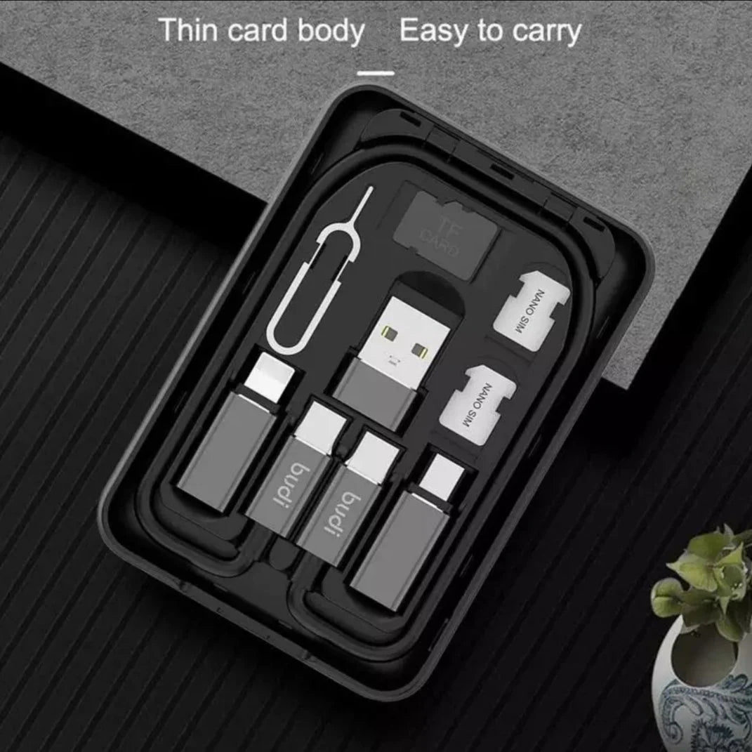 Budi Portable Power Bank 5000mAh, Portable Charger Power Bank with Folding Multi-Functional Box, Fast Charging Power Bank with 3 Ports (Lightning, Type-C, Micro USB) for iPhone/Smartphone