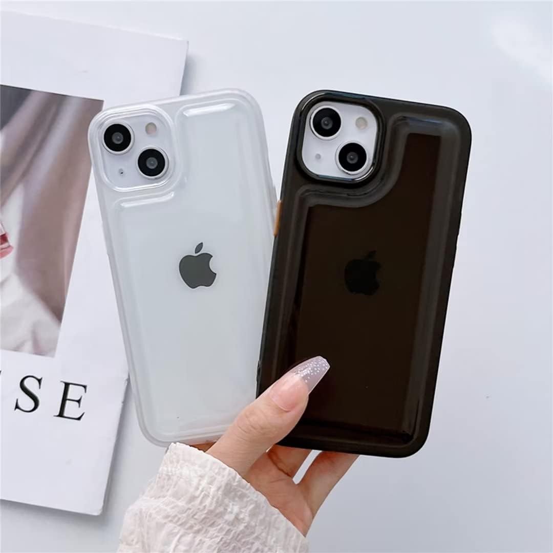 PhoneBits Soft Silicone Airbag iPhone Case with Chromed Camera Edge, Shockproof Phone Case Compatible with iPhone, Mobile Phone Back Case Cover