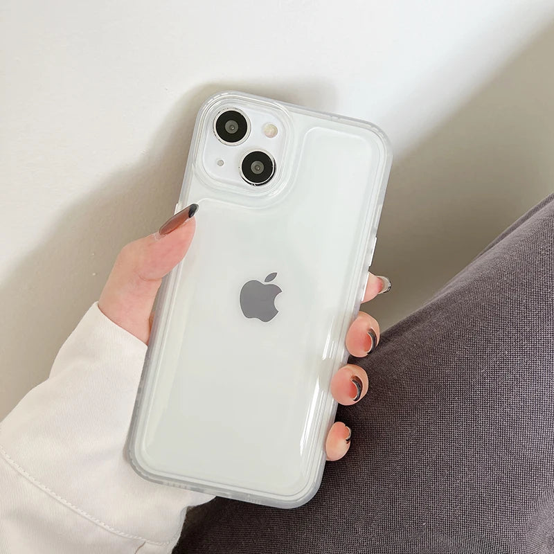 PhoneBits Soft Silicone Airbag iPhone Case with Chromed Camera Edge, Shockproof Phone Case Compatible with iPhone, Mobile Phone Back Case Cover