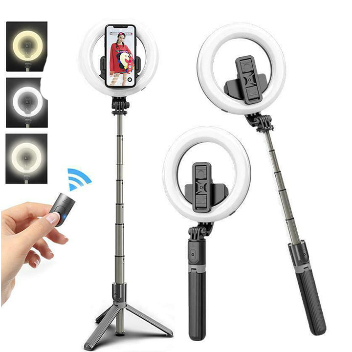 PhoneBits Selfie Ring Light with Tripod Stand, Selfie Ring Light with Phone Holder