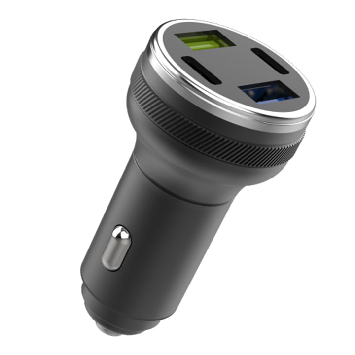PhoneBits 4 Ports USB Car Charger, Dual USB-A & USB-C In Car Charger Socket, Fast Charging Car Phone Charger, Multi-Ports Car Charger, Power Car Charger Adapter for Cigarette Lighter Socket