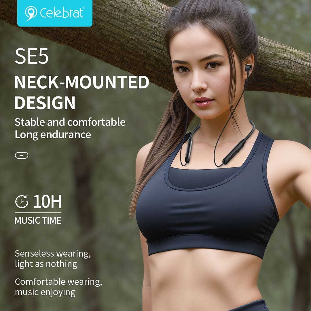 PhoneBits Premium Wireless Neckband Earphones, Stereo Music Bluetooth Earphones, Wireless Bluetooth Earphones with Mic