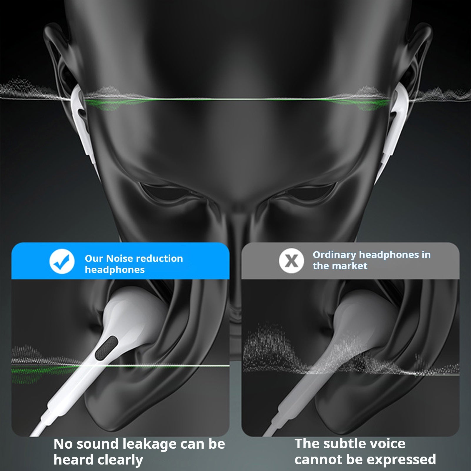 PhoneBits Latest Wired Earphones, In Ear Noise Cancelling Earphones with Mic, Wired Earphones for iPhone