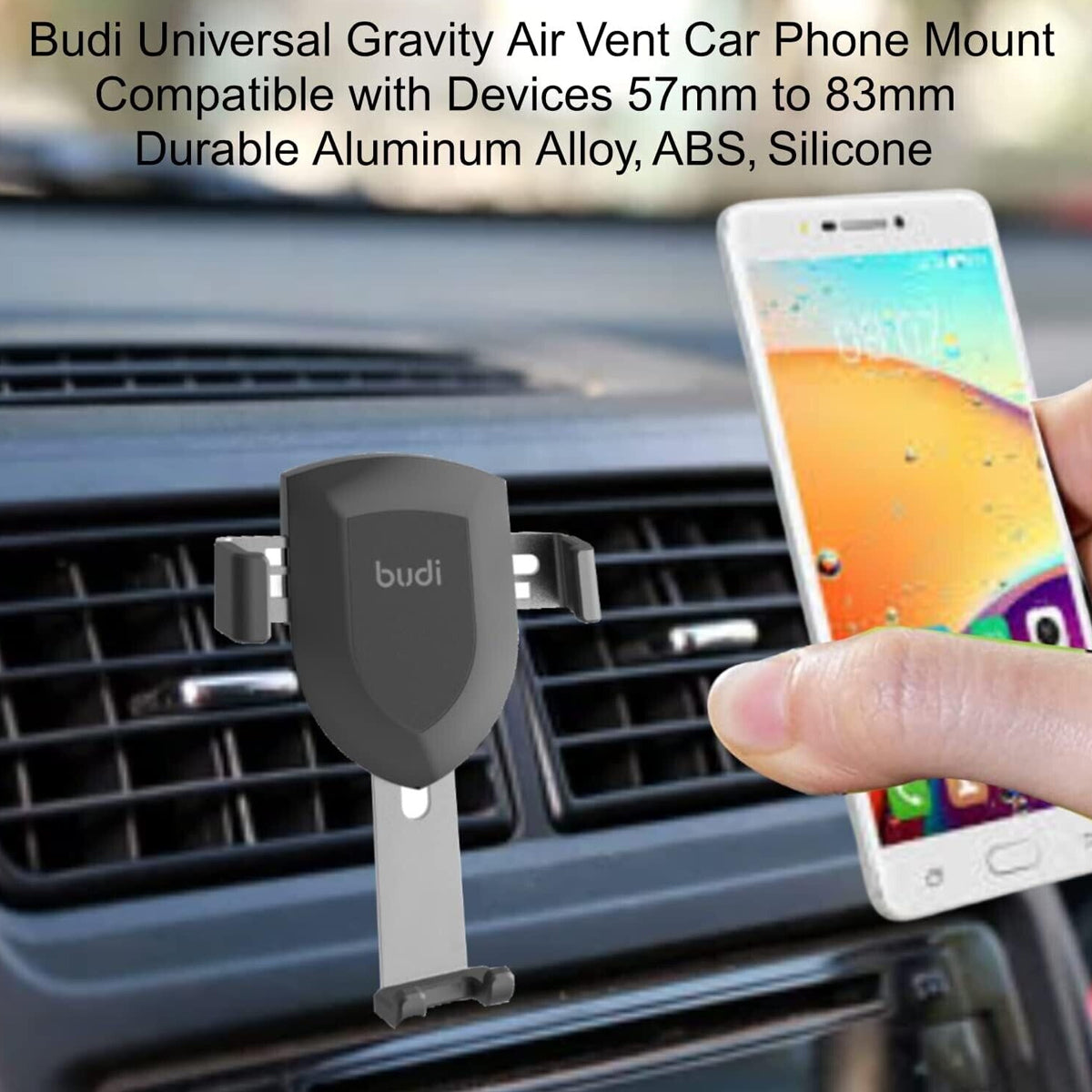 Budi Universal Gravity Air Vent Car Mount, Car Phone Holder