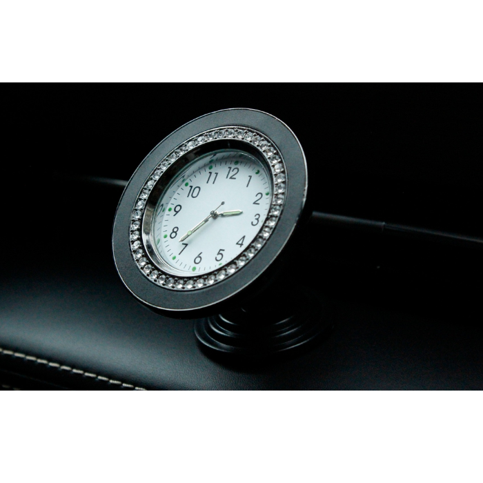 PhoneBits In-Car Diamond Gems Mini-Clock With Holder