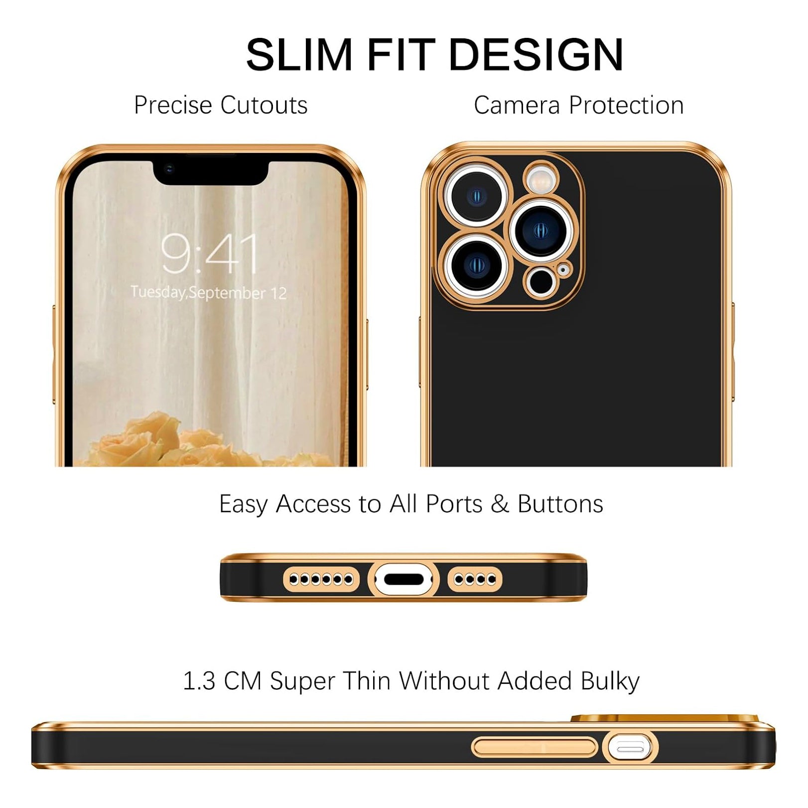 PhoneBits Luxury Soft Silicone Magnetic iPhone Case with Holder & Camera Lens Protection, Protective Shockproof iPhone Case with Wristband Stand Compatible with Wireless Charging, Magnetic Mobile Phone Holder Case, Back Phone Case Cover