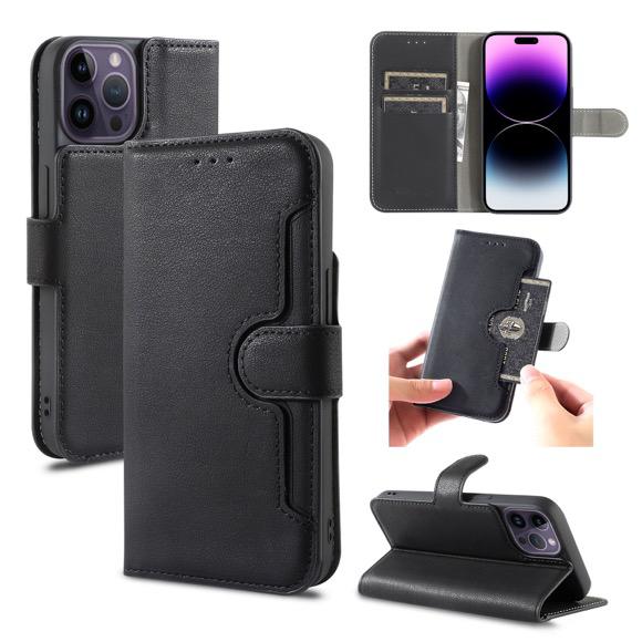 PhoneBits Luxury Vegan Leather Wallet Flip Case Compatible with iPhone, Protective Shockproof iPhone Case with Stand, iPhone Wallet Case with Card Holder, Mobile Phone Card Holder Case, Back Case Cover For iPhone 16 Series