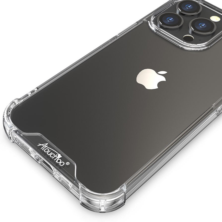 PhoneBits Slim Crystal Clear Gorilla iPhone Case, Armor Shockproof iPhone Case Compatible with Wireless Chargers, Transparent Magnetic Mobile Phone Case, Back Clear Case Cover