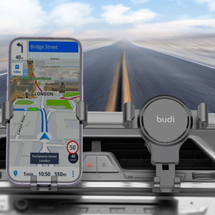 Budi Premium Universal Gravity Magnetic In-Car Air Vent Phone Holder with Bracket