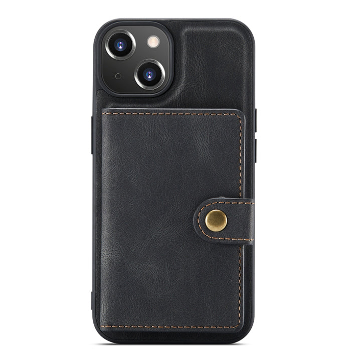 PhoneBits Protective Leather Wallet MagSafe Case for iPhone with Detachable Card Holder, Shockproof iPhone Case Compatible with MagSafe Chargers, Magnetic Wireless Charging Mobile Phone Back Case Cover