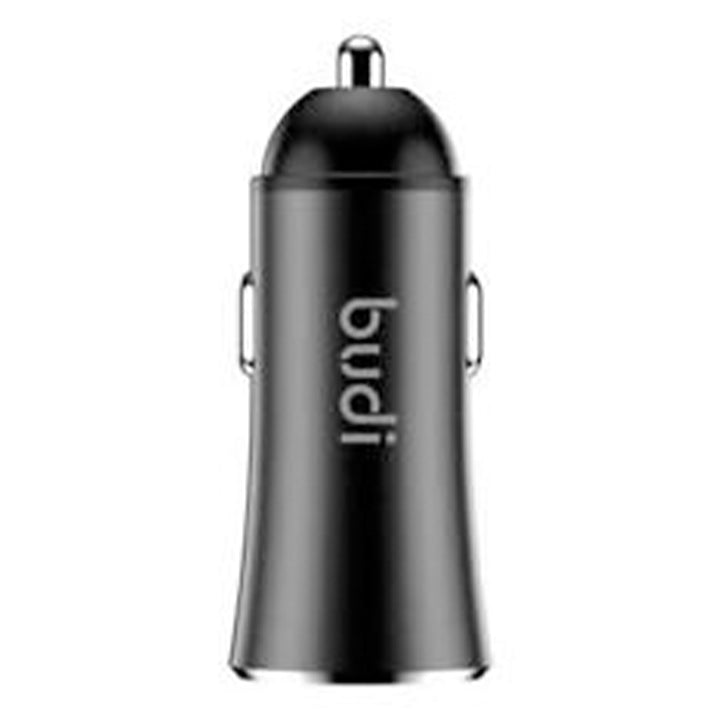 Budi USB Car Charger, Dual USB-A Ports In Car Charger Socket with 3 In 1 Cable Micro USB/Lightning/USB-C, Fast Charging Car Phone Charger, Power Cable Car Charger Adapter for Cigarette Lighter Socket