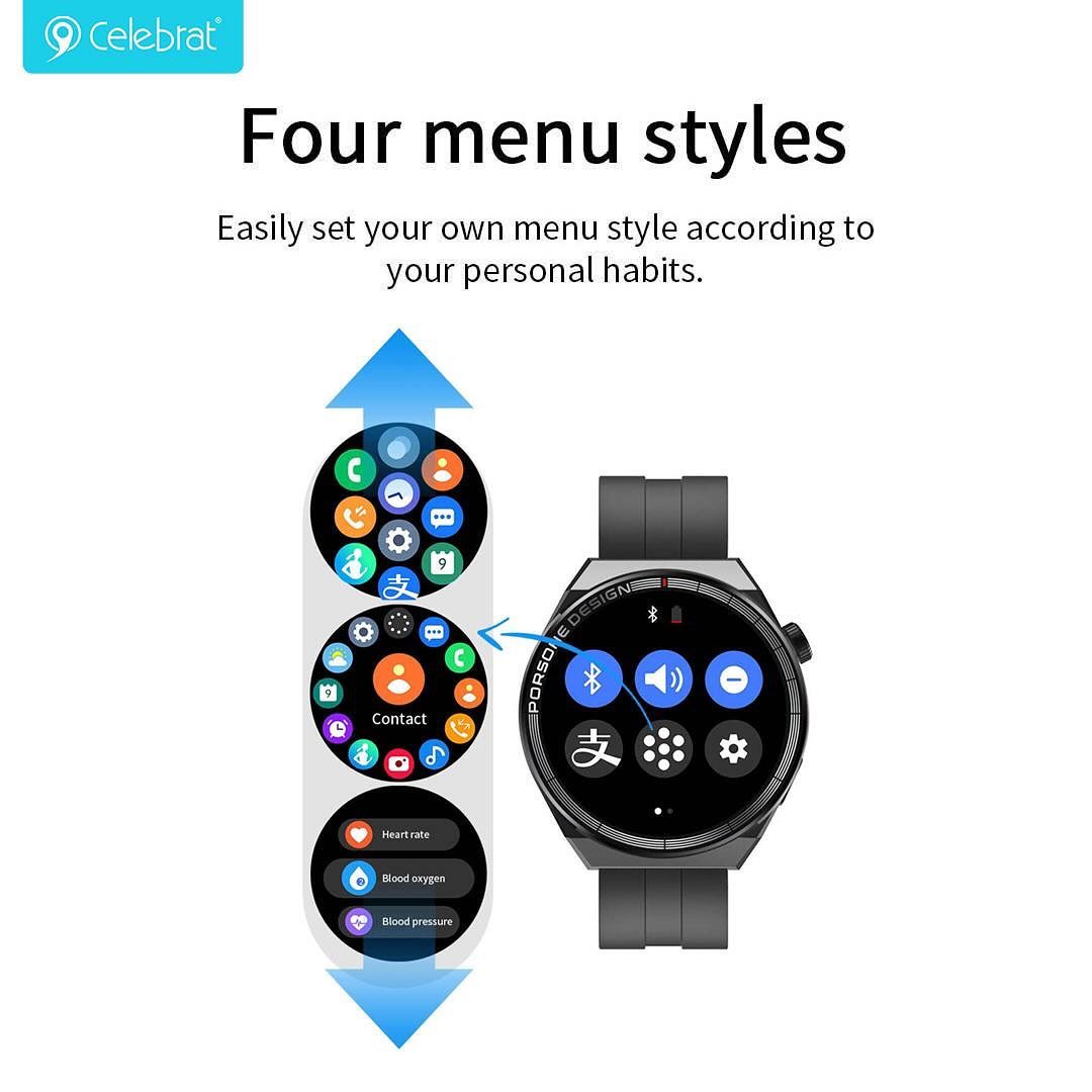 PhoneBits Sports Smart Watch for Men & Women, Bluetooth Calling Smart Watch, Waterproof / Black