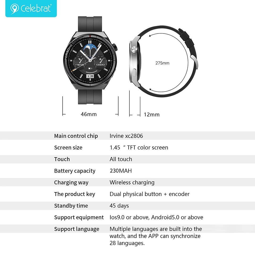 PhoneBits Sports Smart Watch for Men & Women, Bluetooth Calling Smart Watch, Waterproof / Black