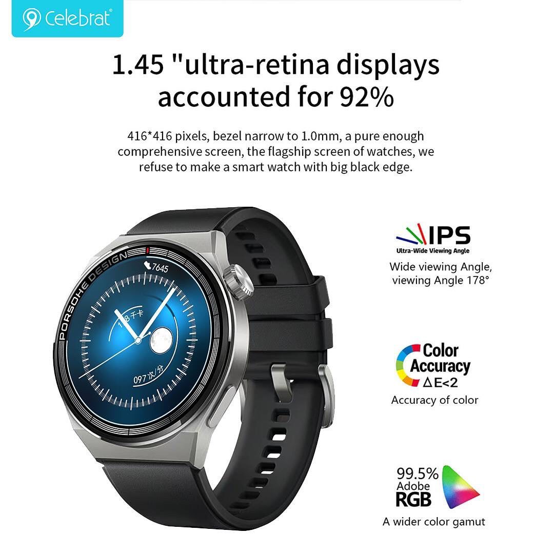PhoneBits Sports Smart Watch for Men & Women, Bluetooth Calling Smart Watch, Waterproof / Black