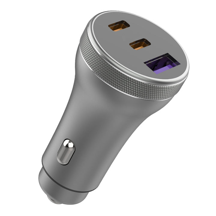 Dual USB C & USB A Fast In Car Charger, Three USB Port Car Charger