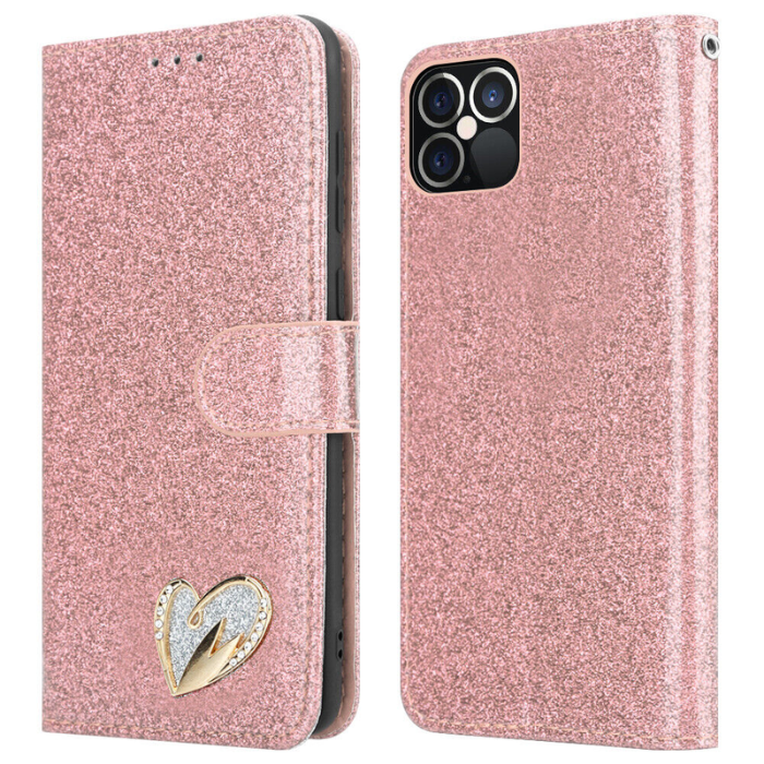 iPhone 16e Wallet Heart Shiny Case
