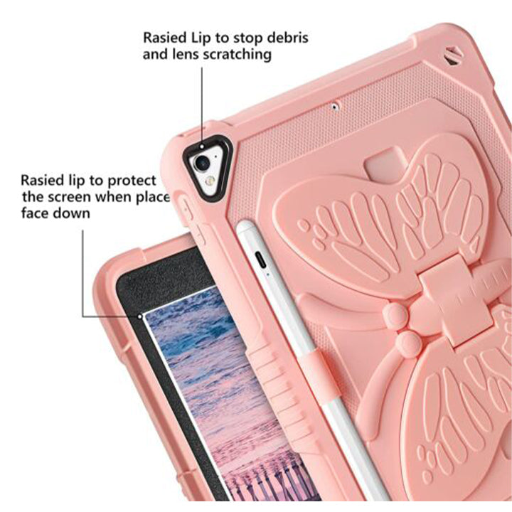 Butterfly Wing KickStand Case with a Pen Holder for iPad 5th/6th Gen 9.7"(2017/18)